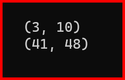 Picture showing the span function of match object when multiple instances are matched